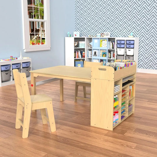 Kids art table and chairs with storage