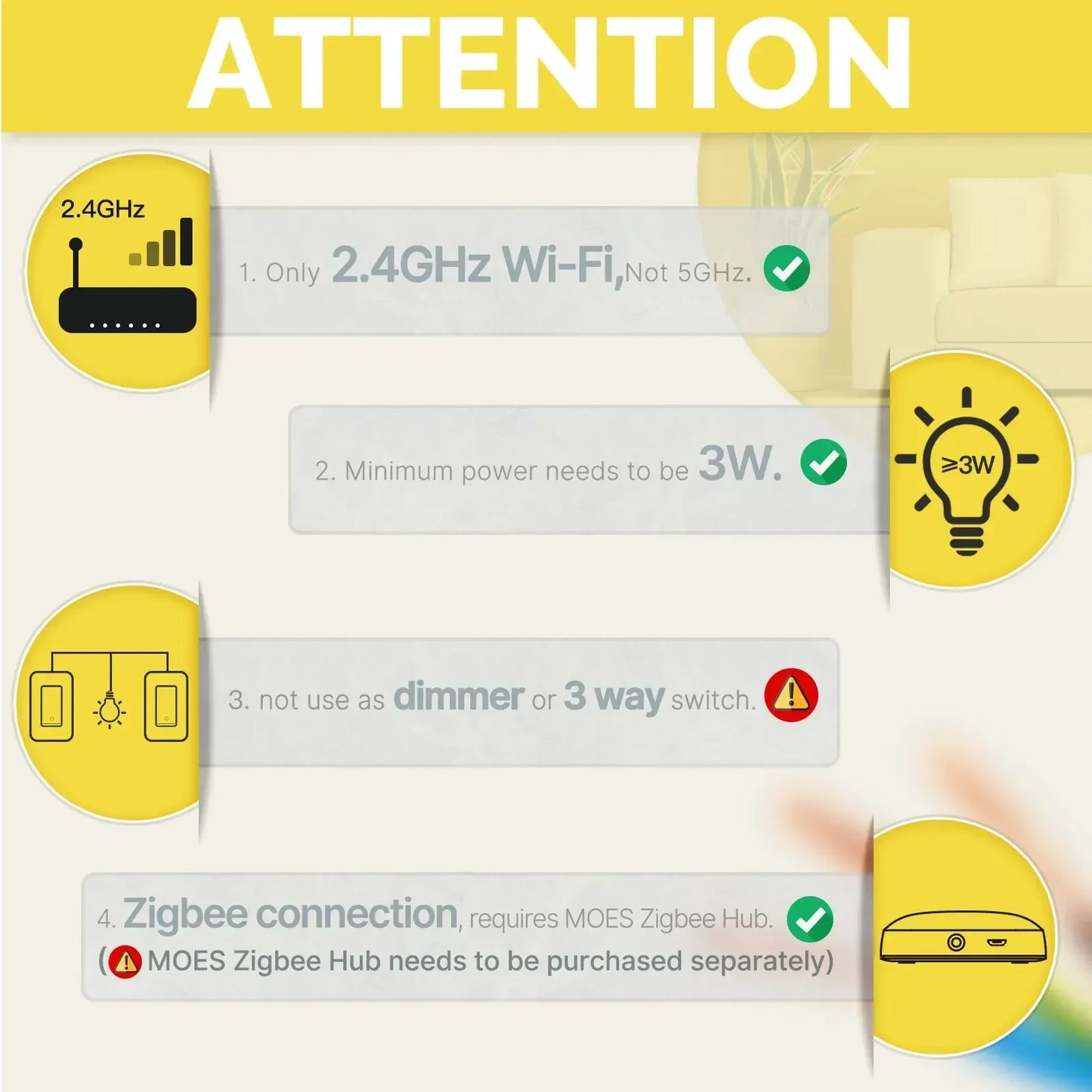 Smart ZigBee wall light switch for Alexa and Google Home