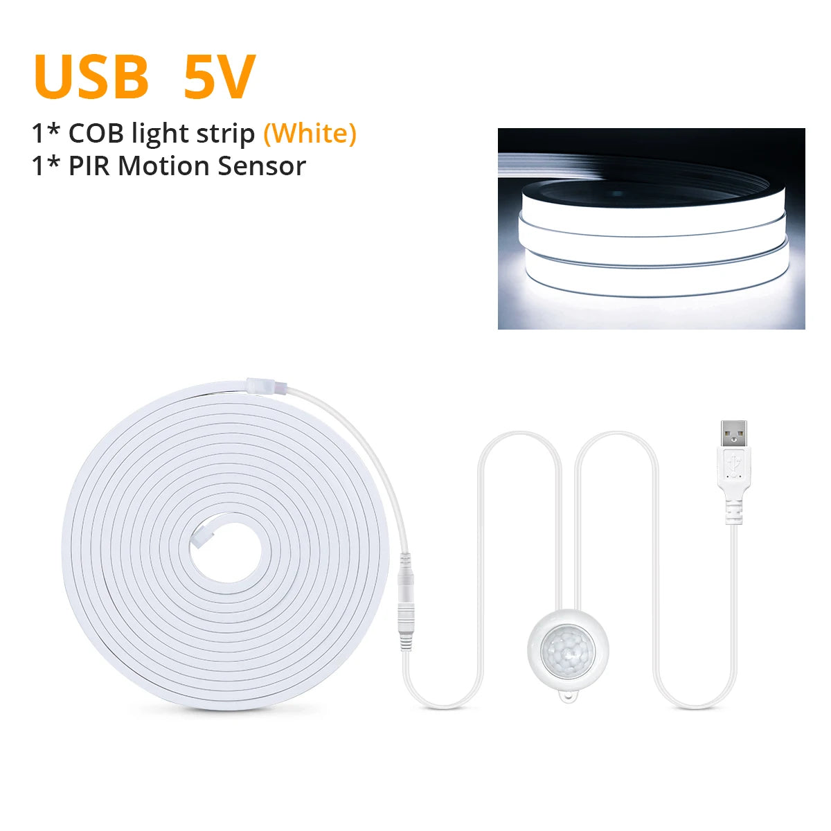 Motion-Activated Waterproof LED Strip Lighting