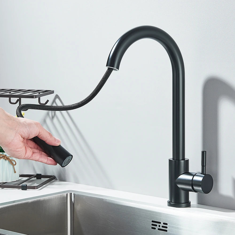 Pull-out kitchen faucet with dual spray modes