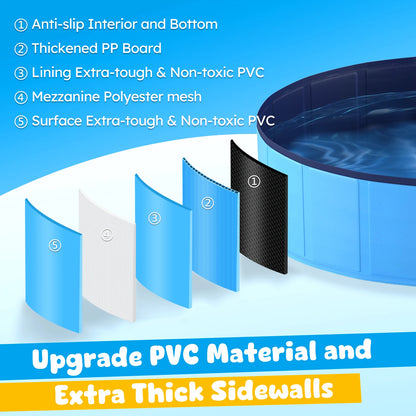 Foldable anti-slip portable pet swimming pool