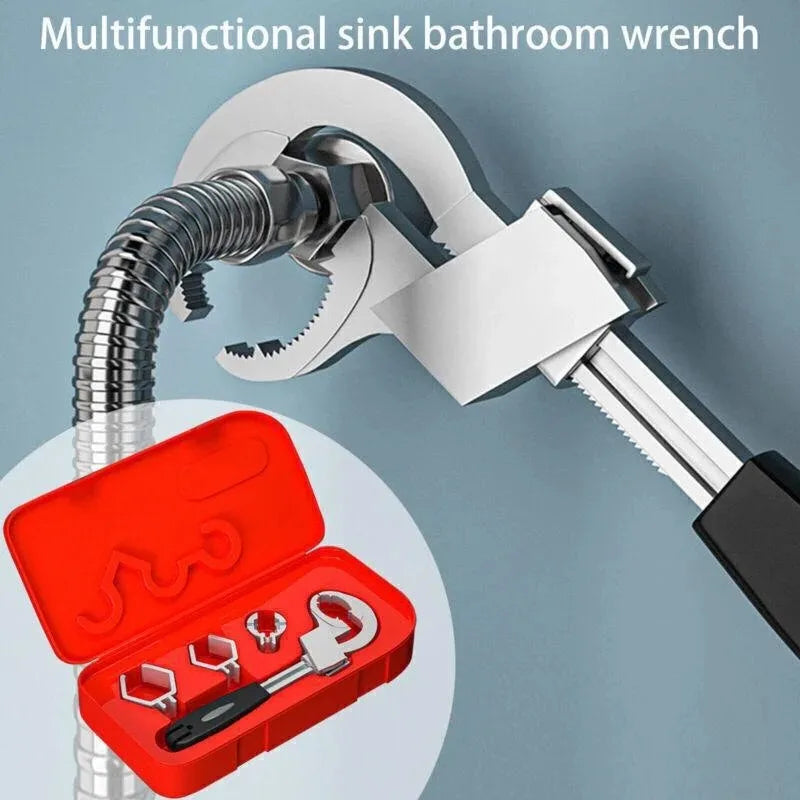 Adjustable water pipe and faucet repair wrench