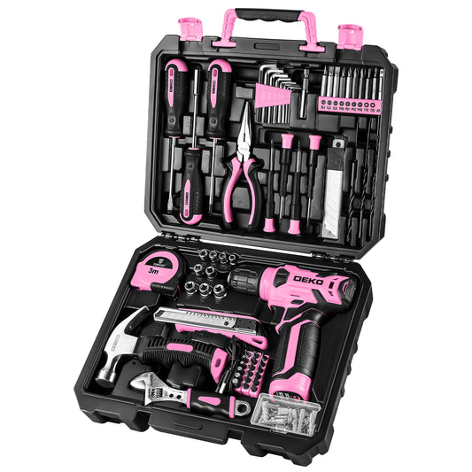126-piece cordless drill and home tool kit