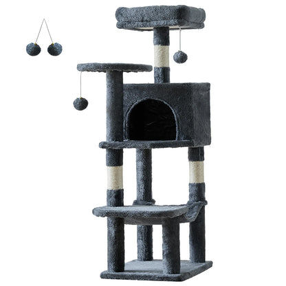 Tall multi-level cat tree with posts