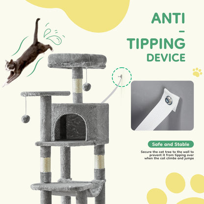 Tall multi-level cat tree with posts