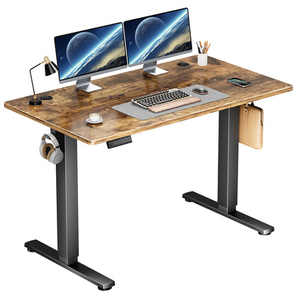 Height adjustable electric standing desk workstation