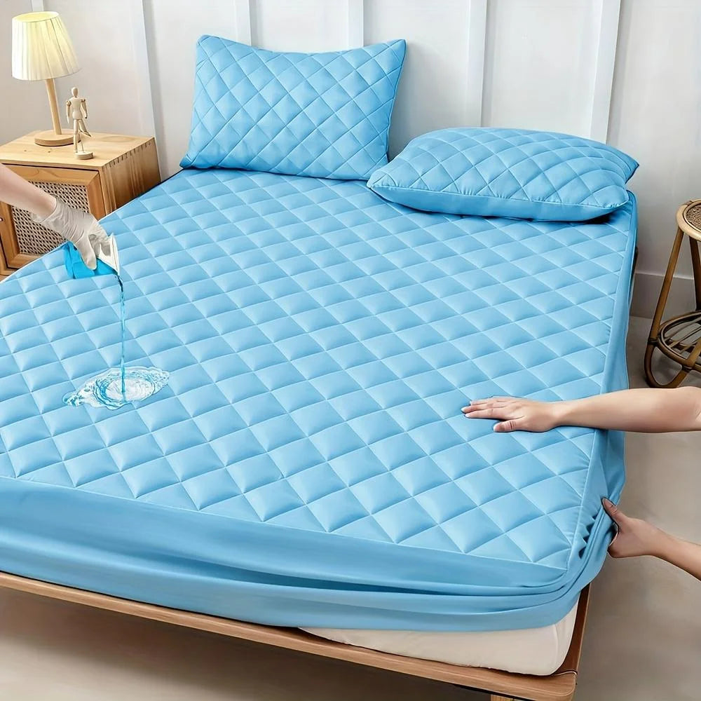 Waterproof cooling breathable noiseless mattress protector cover