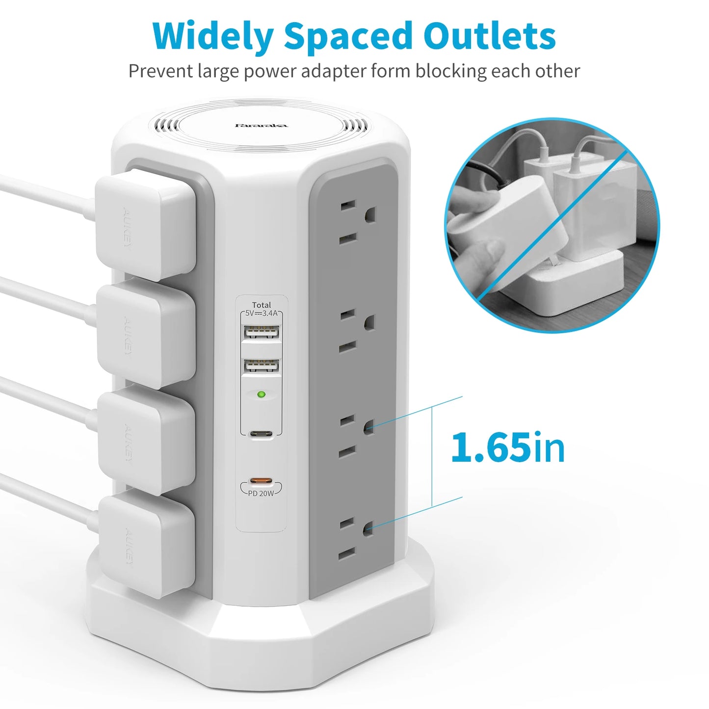 Four-layer extension tower with PD fast charging
