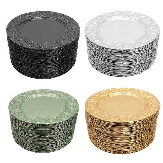 Reusable charger plates set for weddings and parties