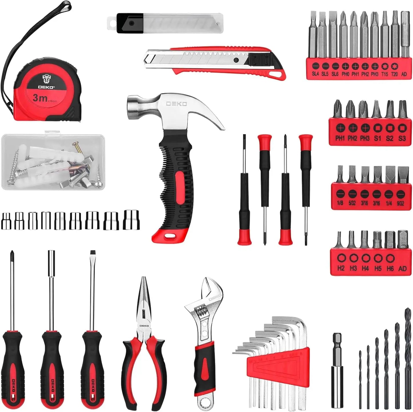 126-piece cordless drill and home tool set