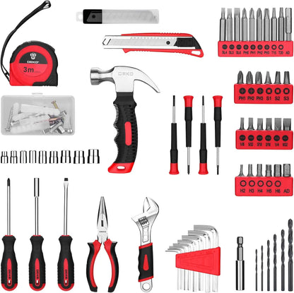 126-piece cordless drill and home tool set