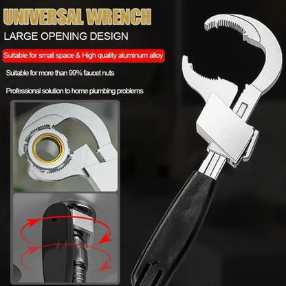 Adjustable water pipe and faucet repair wrench
