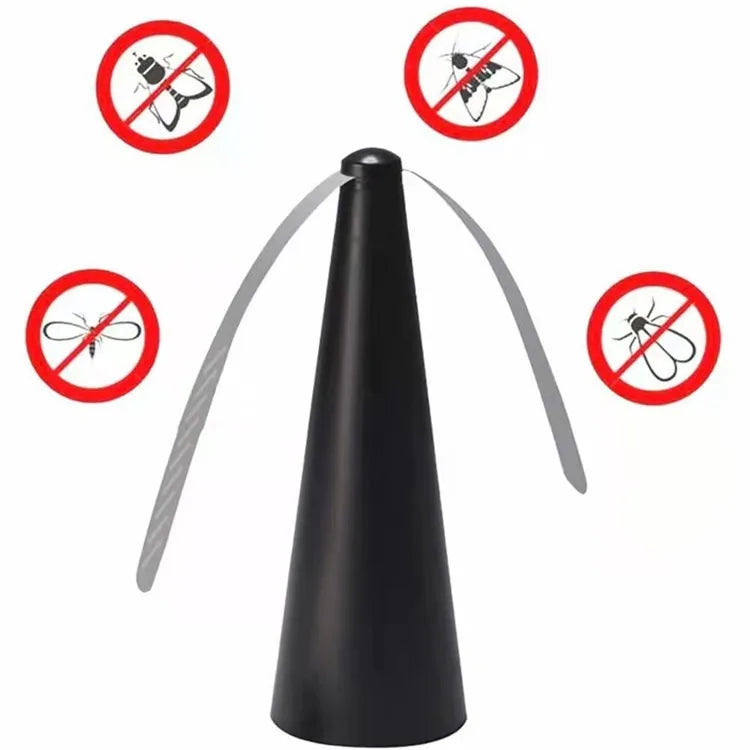 Battery-powered fly repellent fan