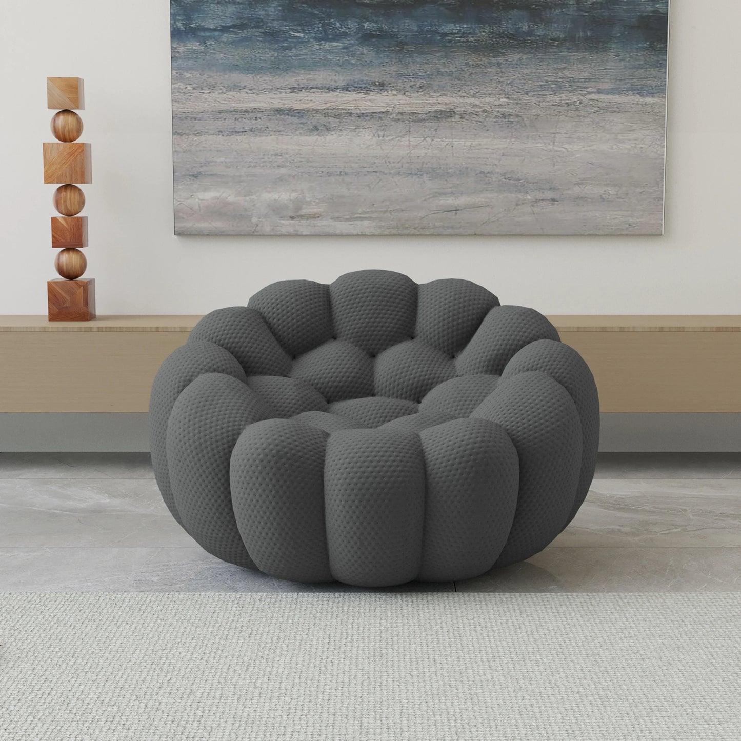 Oversized football-shaped boneless bubble couch chair