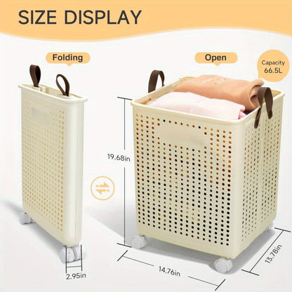 XL foldable laundry basket with wheels