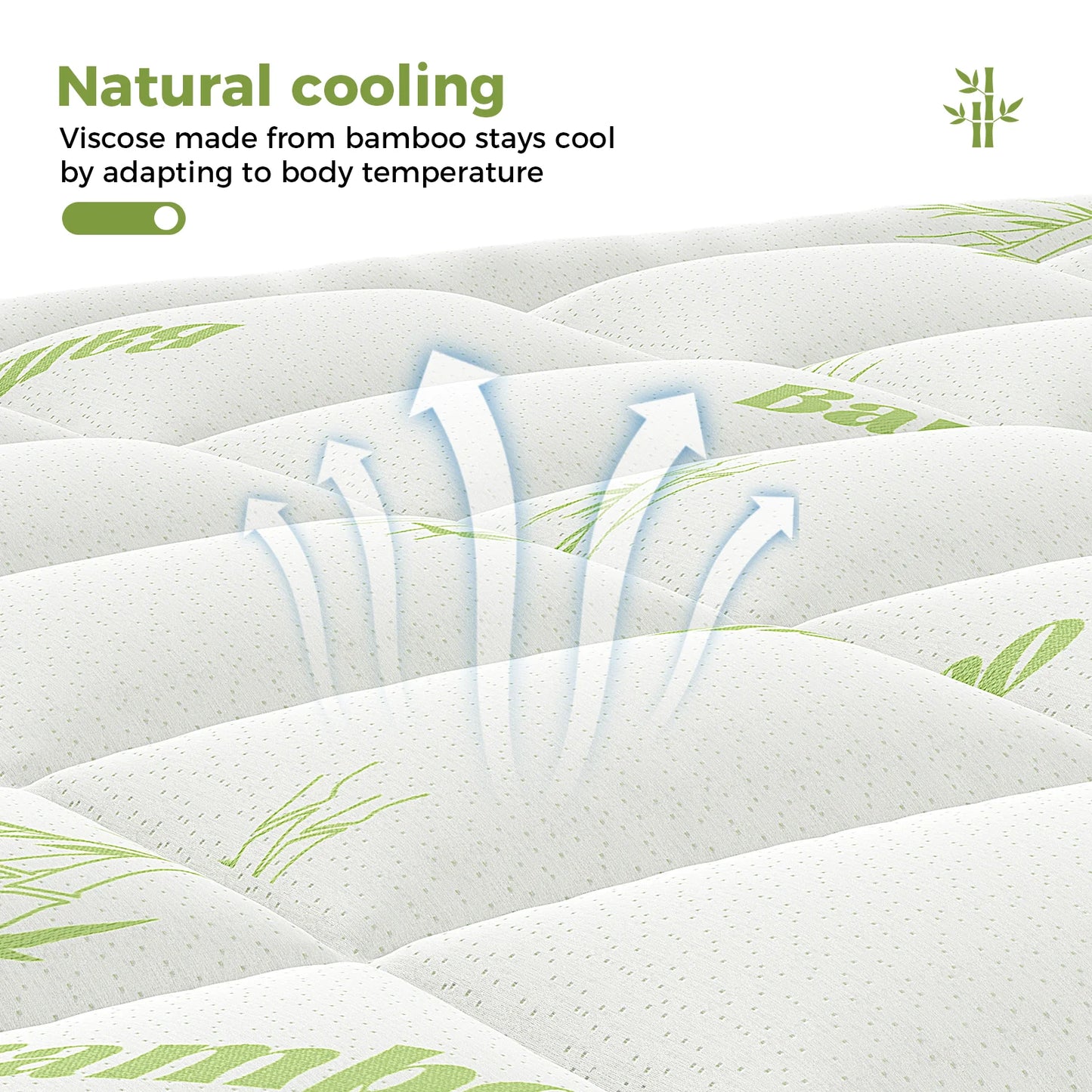 Bamboo fiber cooling mattress topper