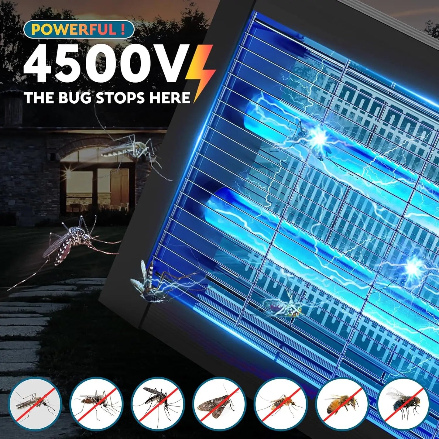 Solar bug zapper with waterproof design