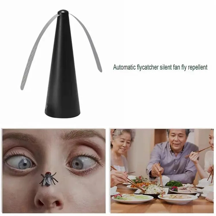 Battery-powered fly repellent fan
