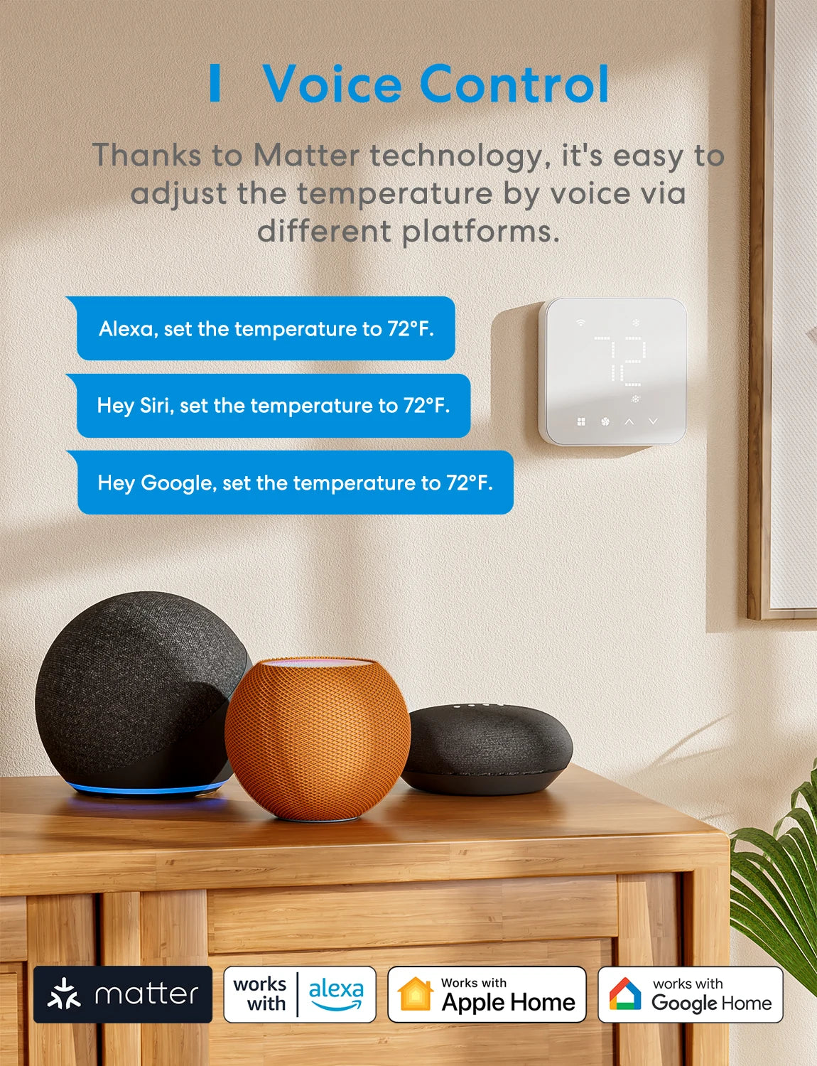 Smart Wi-Fi thermostat compatible with Alexa and HomeKit