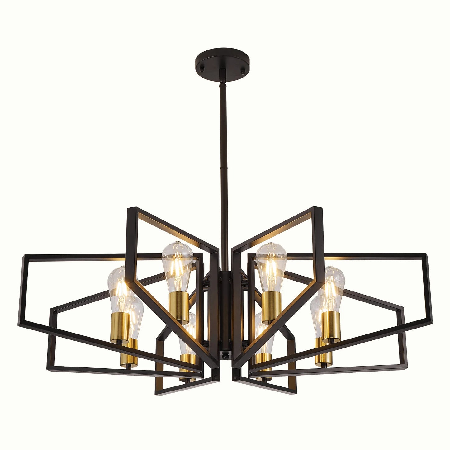 Modern geometric chandelier with adjustable hanging height