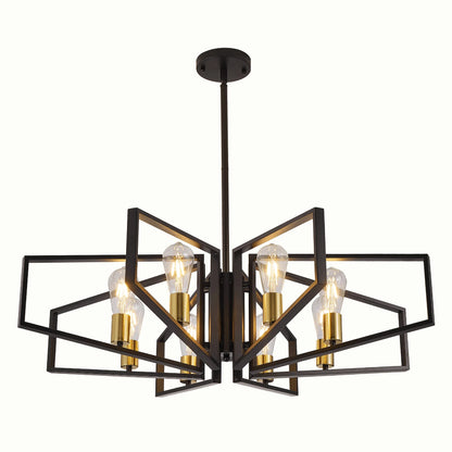 Modern geometric chandelier with adjustable hanging height