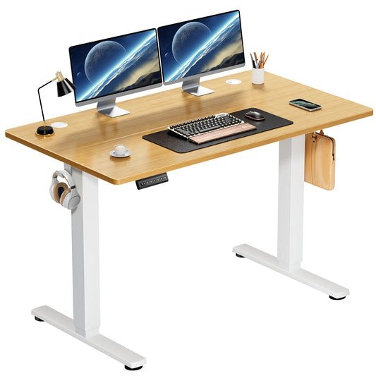 Height adjustable electric standing desk workstation