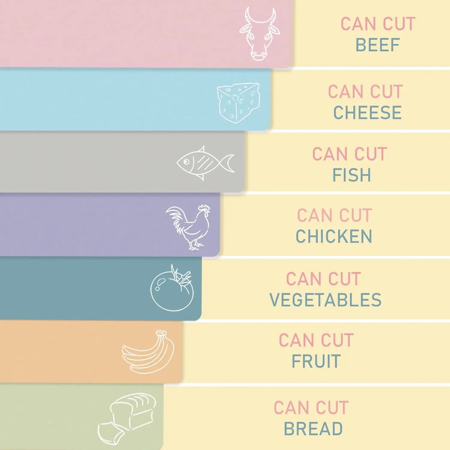 Flexible non-slip cutting board set
