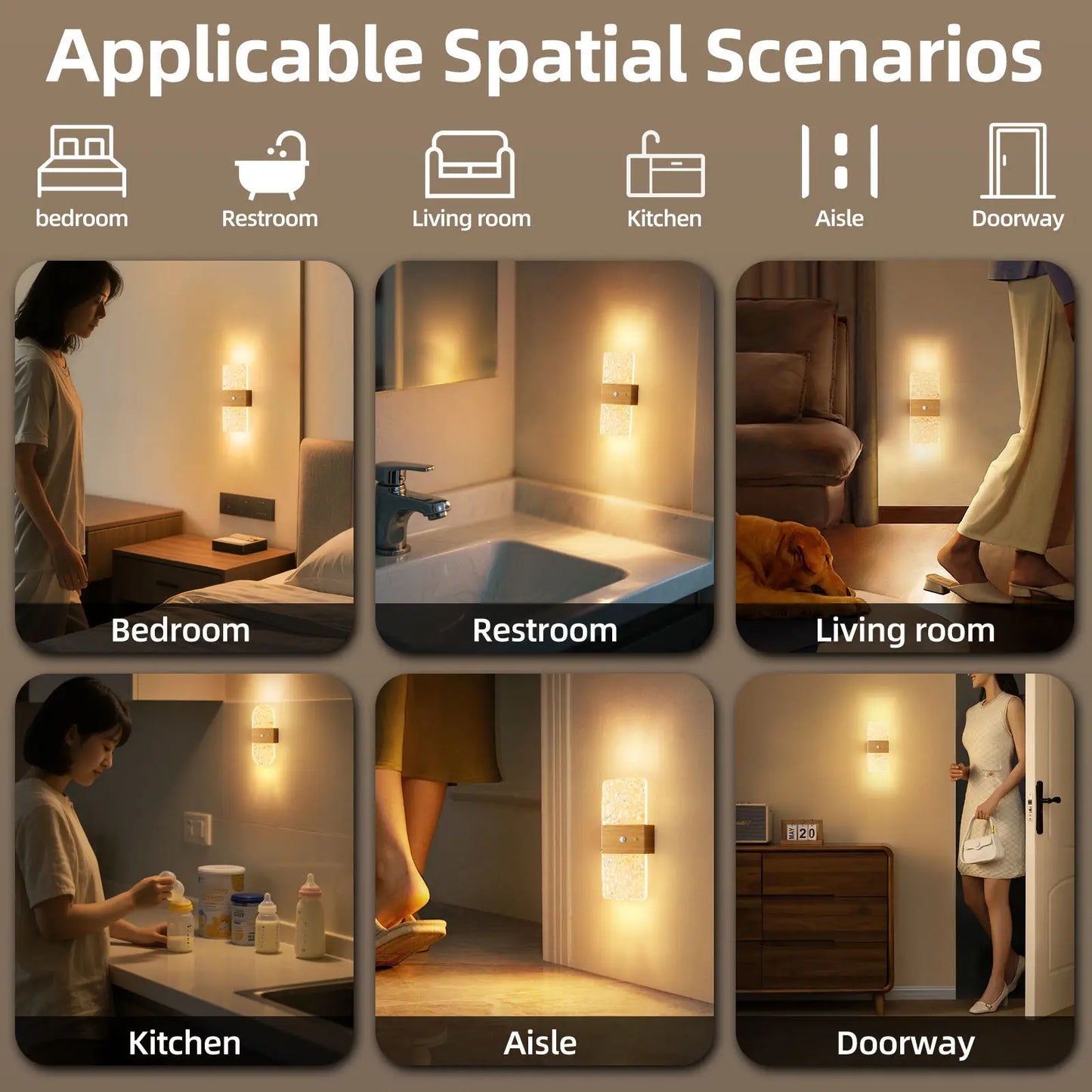 USB Rechargeable Motion Sensor Wall Lamp