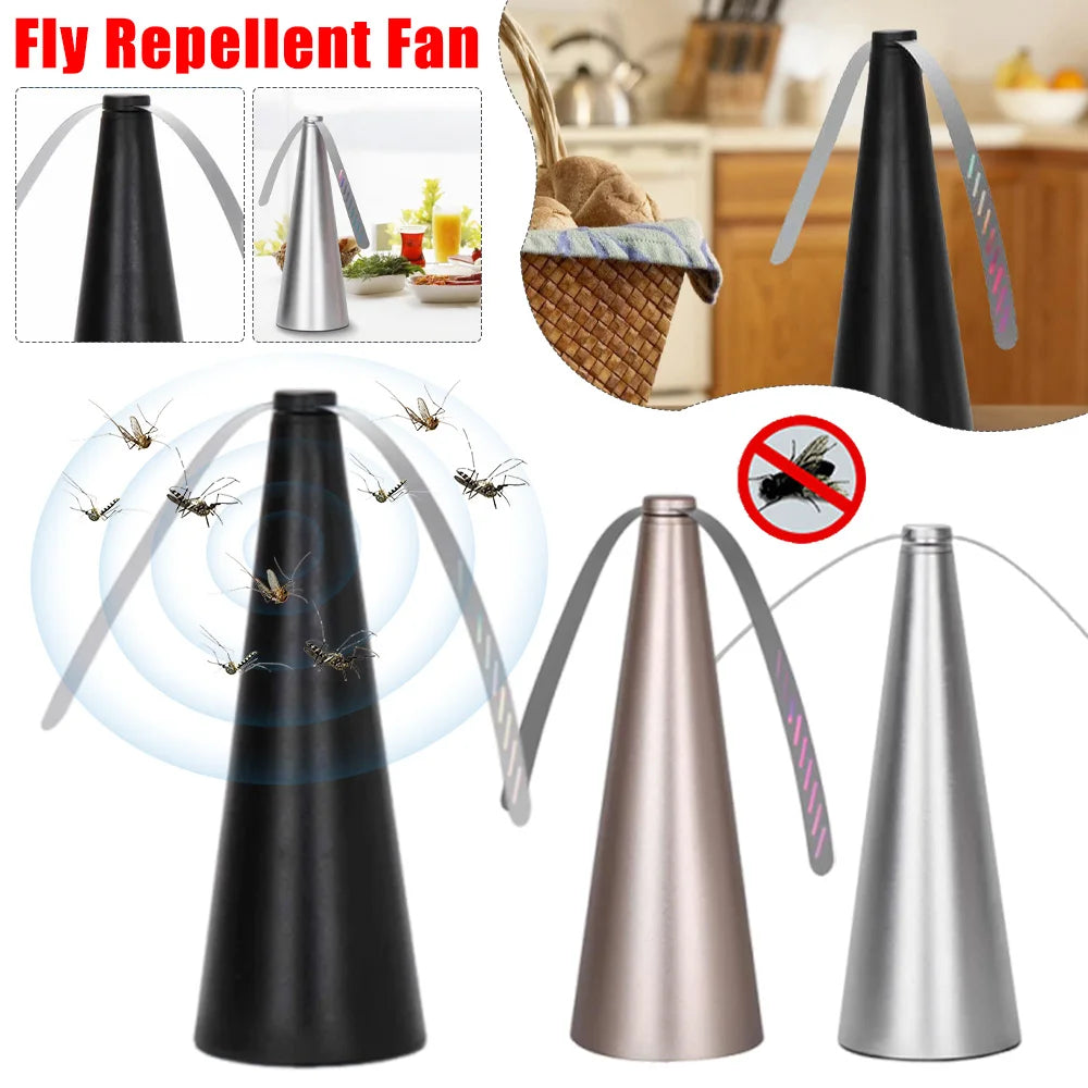 Battery-powered fly repellent fan