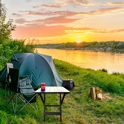 Adjustable portable folding table for outdoor activities