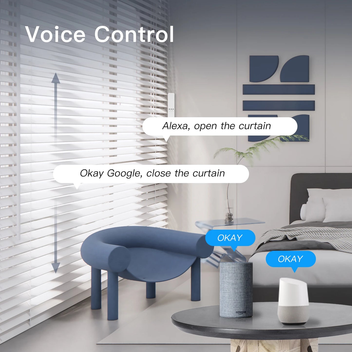 WiFi smart roller blind motor with remote control