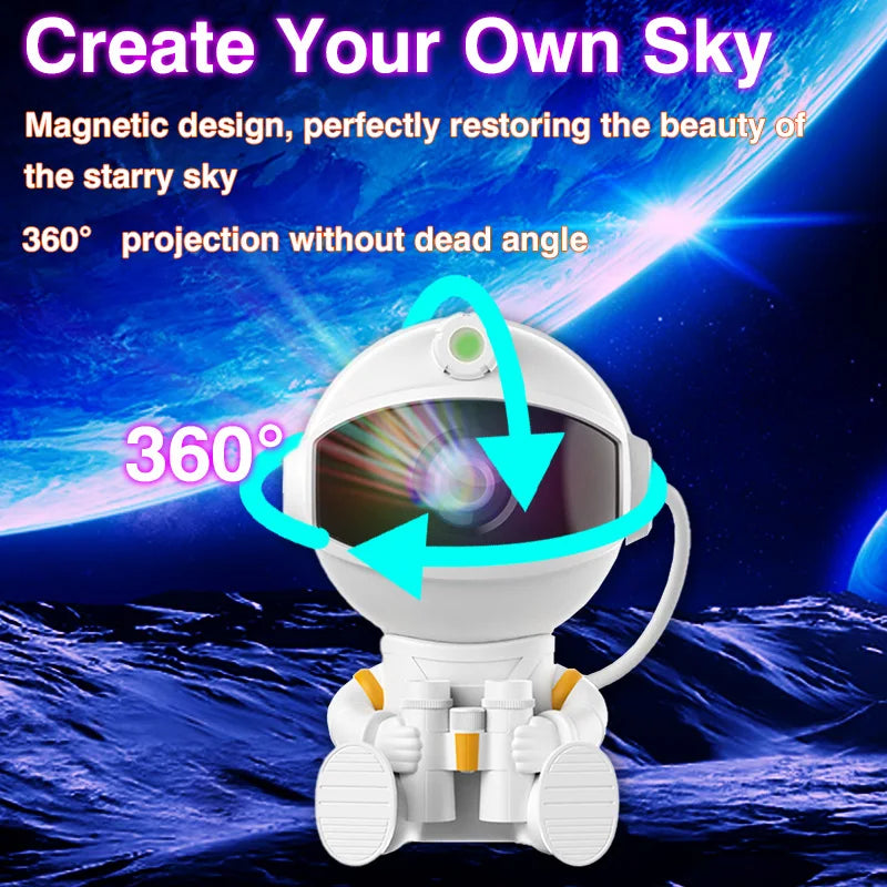 Astronaut galaxy projector with starry night lights
