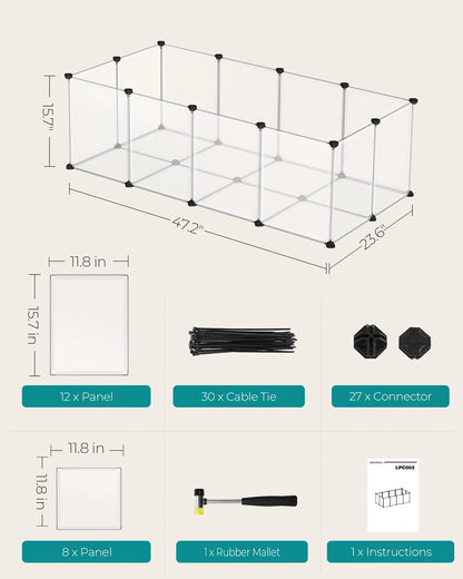 20-panel indoor pet playpen with floor mat