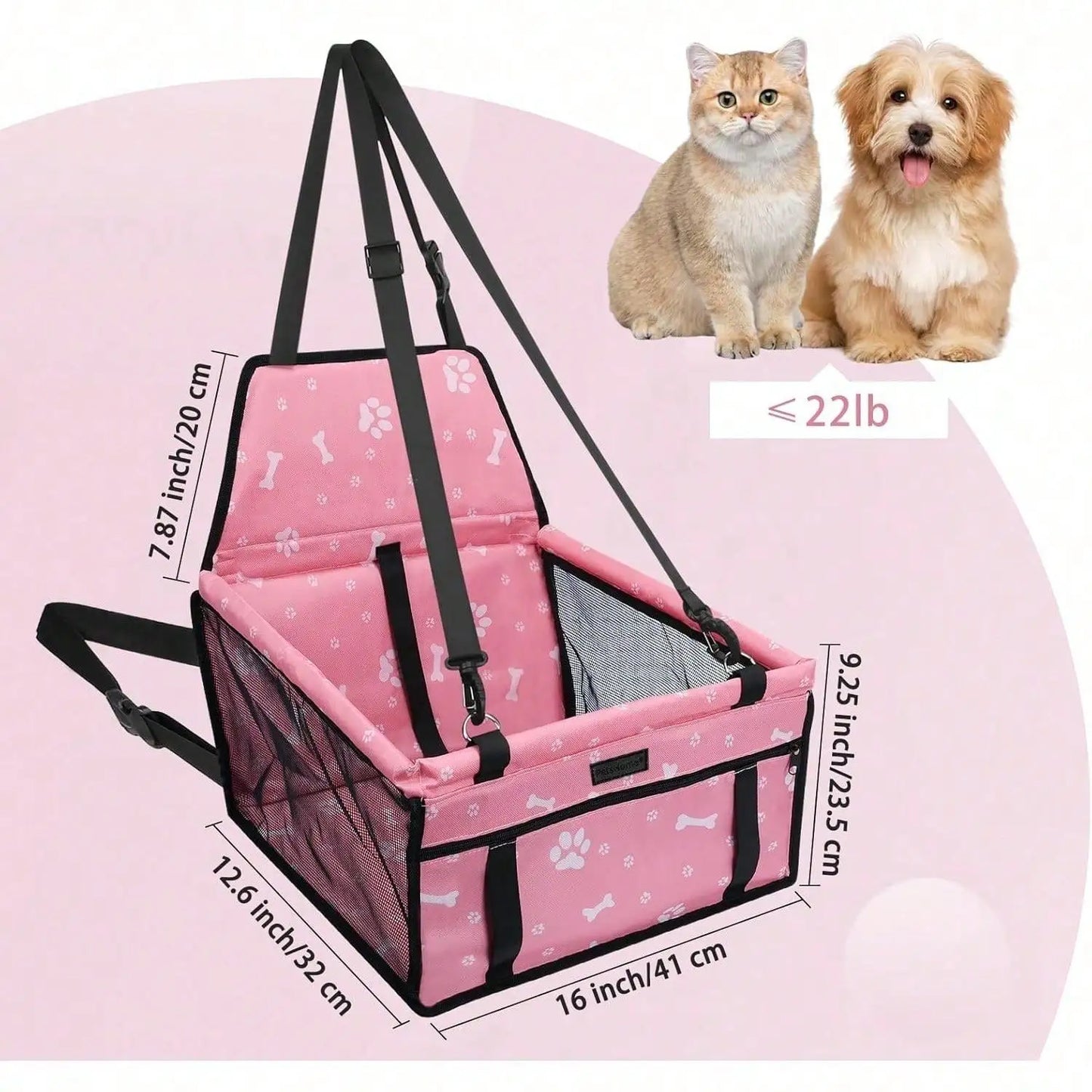 Foldable waterproof dog booster car seat