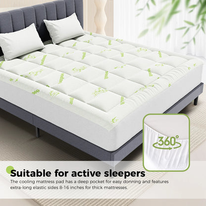 Bamboo fiber cooling mattress topper