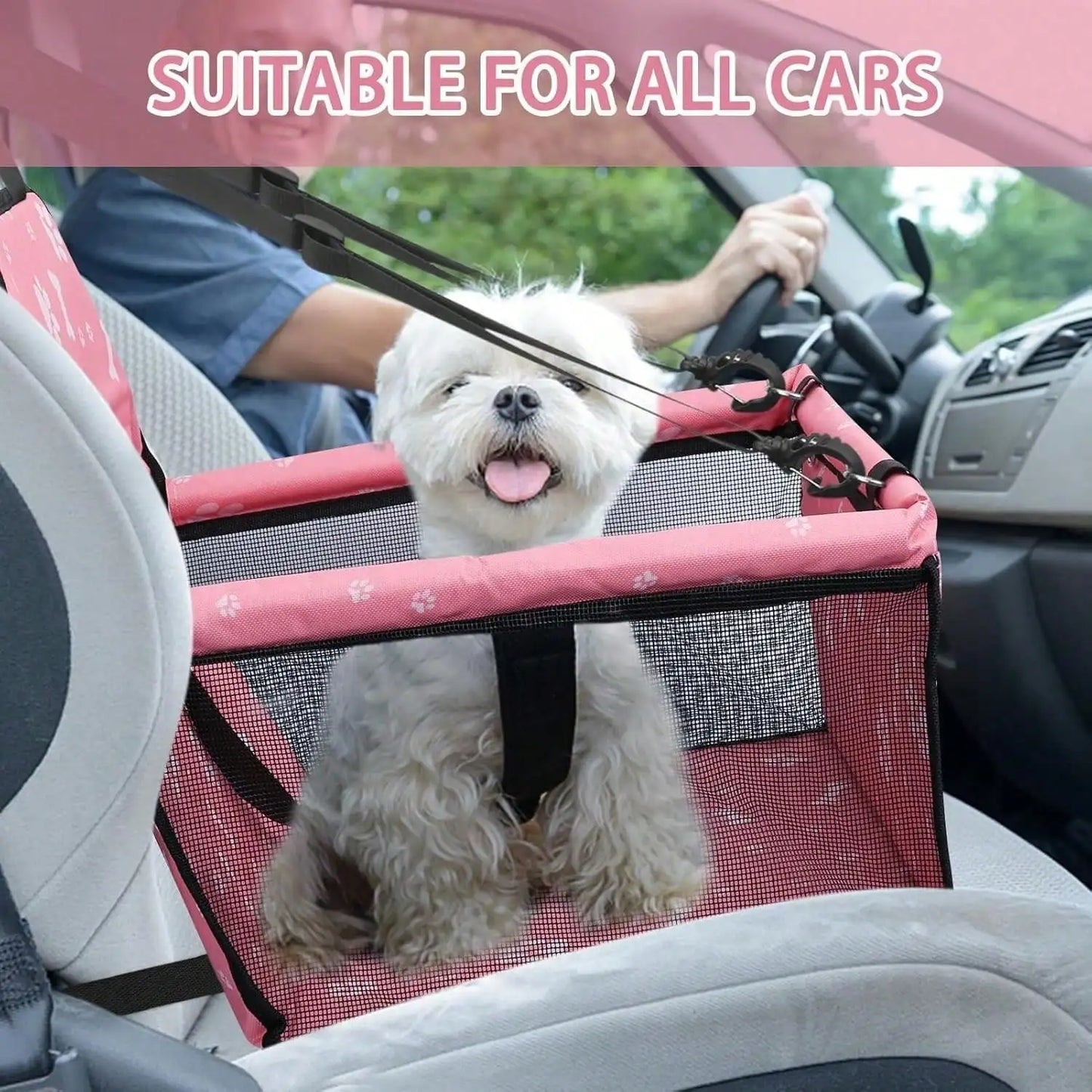 Foldable waterproof dog booster car seat