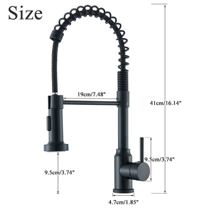 Single handle pull-down kitchen faucet with swivel nozzle