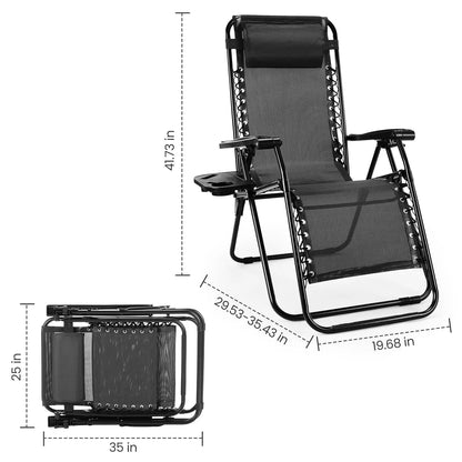 Set of two zero gravity recliner lounge chairs
