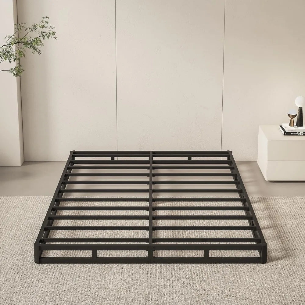 Box Spring Queen Size Bed Base, 5 Inch Low Profile, 3000 LBS Heavy Duty Metal Mattress Foundation with Fabric Cover, Customized
