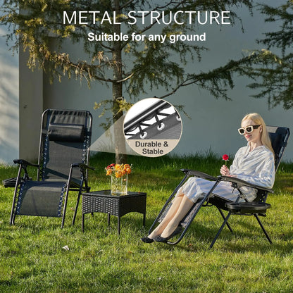 Set of two zero gravity recliner lounge chairs
