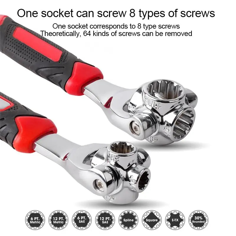 48-in-1 rotating universal socket wrench tool