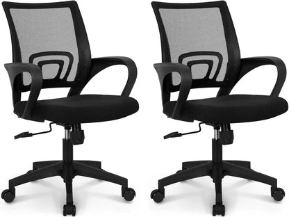 Mid-back mesh office chair with lumbar support
