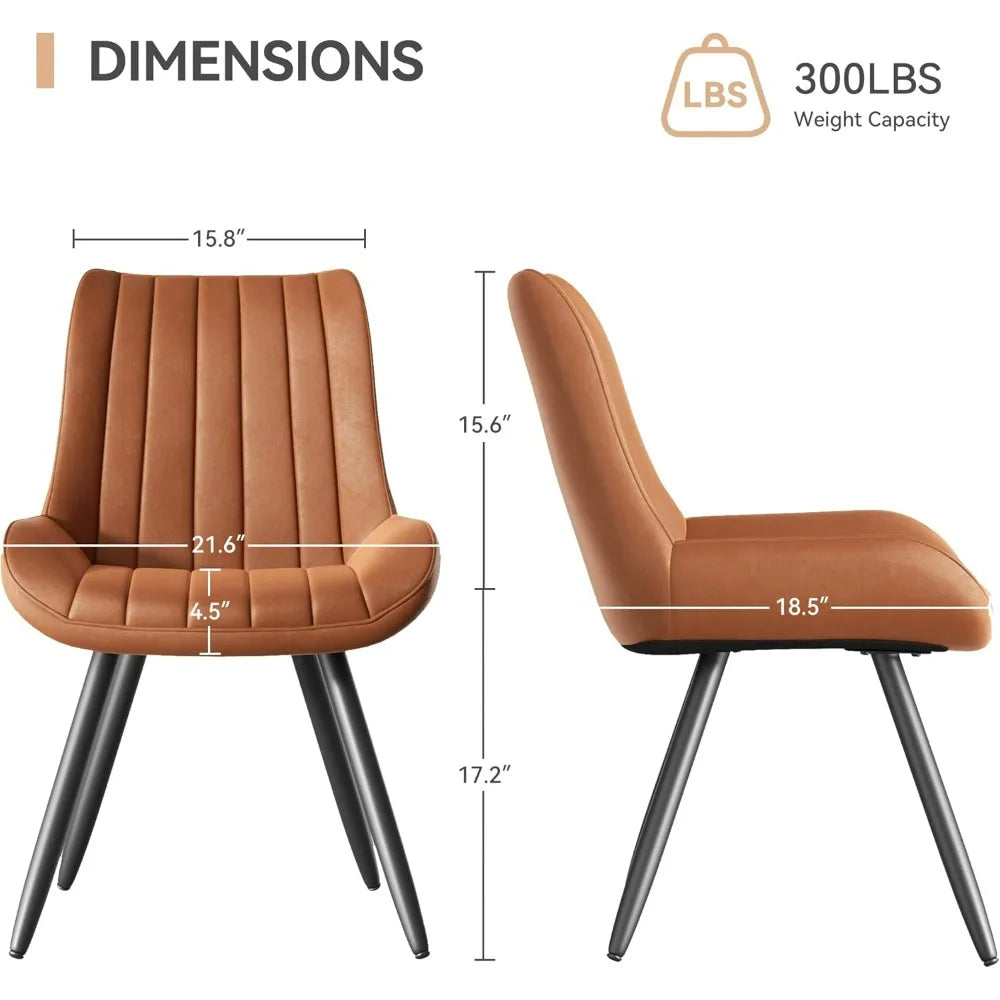 Mid-century modern upholstered dining chairs set of six