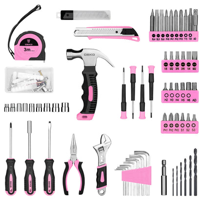 126-piece cordless drill and home tool kit
