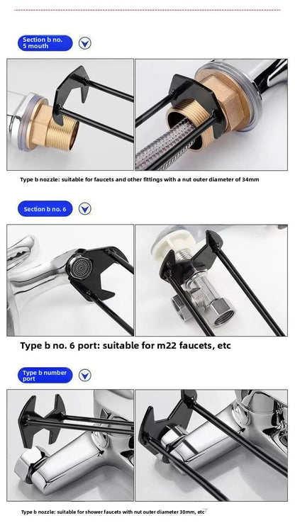 Two-piece sink and faucet plumbing wrench set