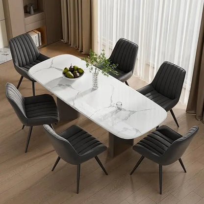 Mid-century modern upholstered dining chairs set of six