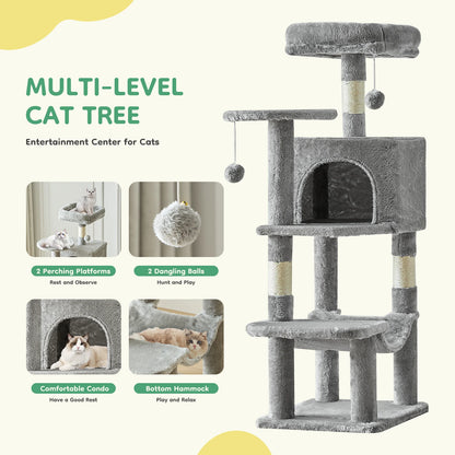Tall multi-level cat tree with posts