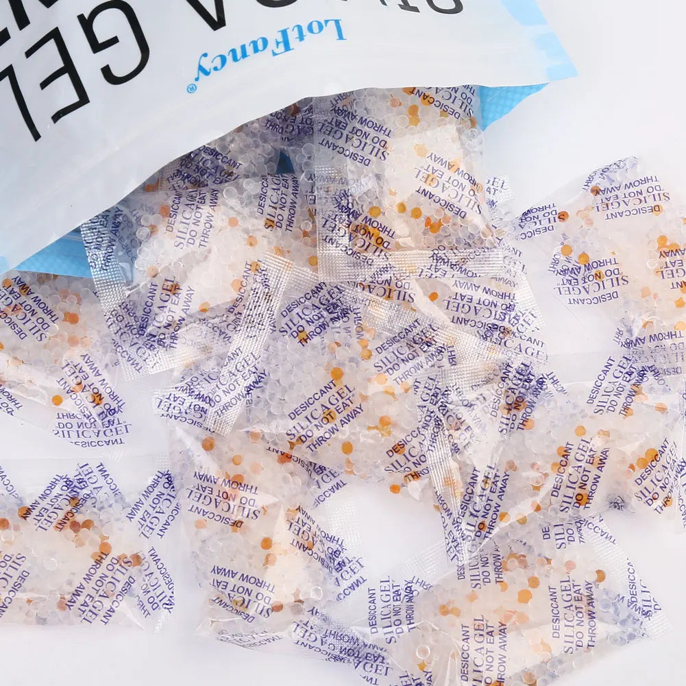 Non-toxic silica gel moisture absorber packs