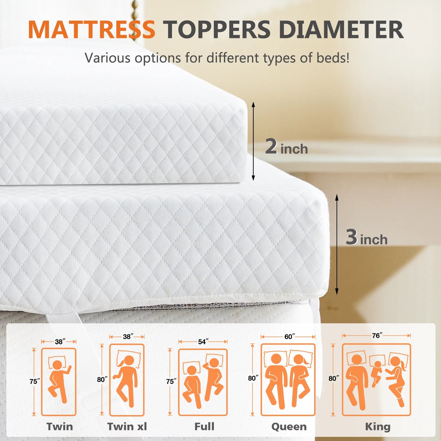 Cooling gel memory foam mattress topper
