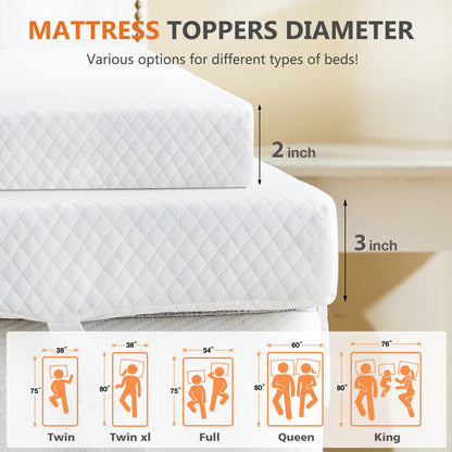 Cooling gel memory foam mattress topper